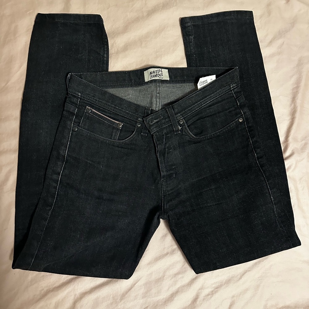 Naked & Famous Weird Guy | Size 32 | Black x Grey Stretch Selvedge